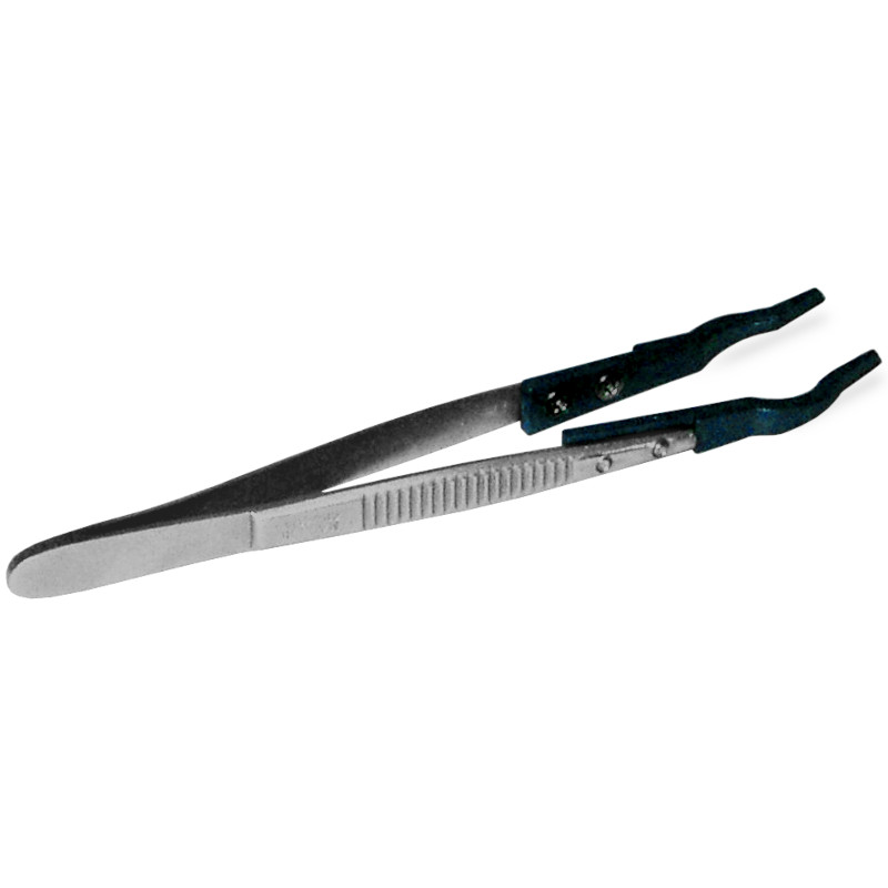 155 mm tweezers with carbon fiber tip for mass standards up to 200 g