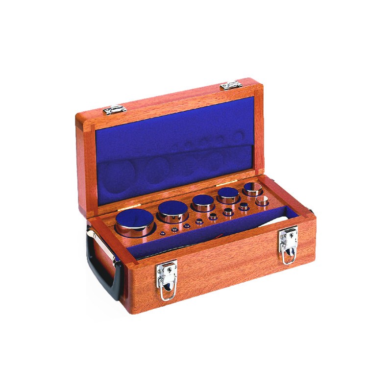 Cylinder Weights, Set (1 g - 500 g), Wooden Box