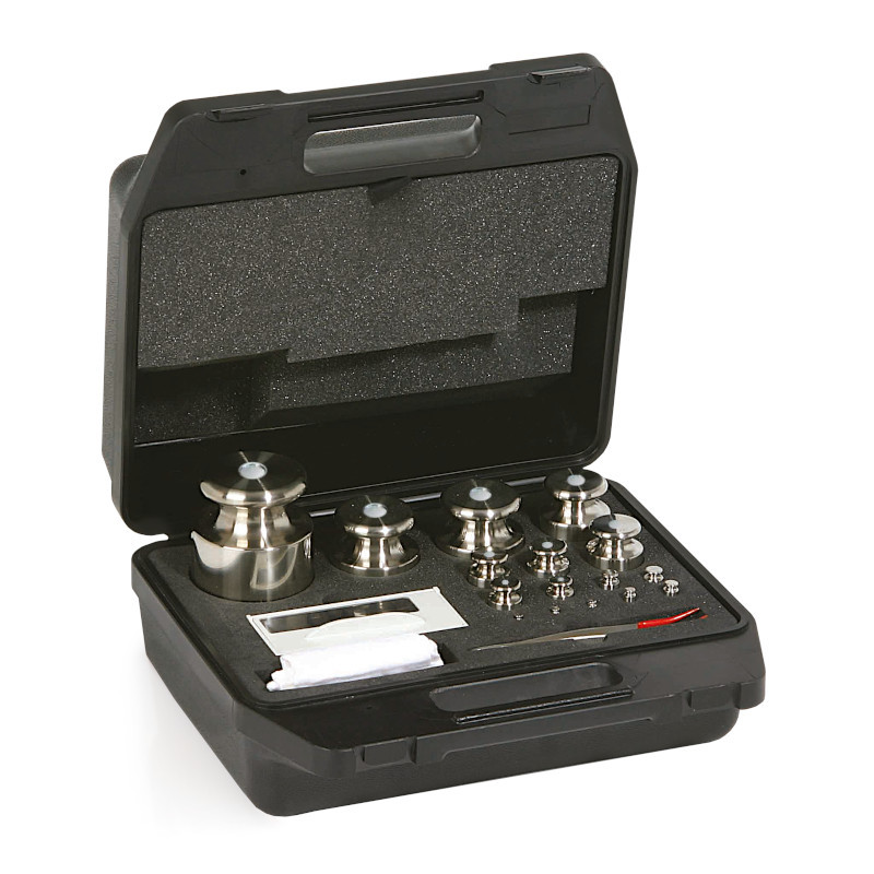 F2 Mass Standard - Knob Weights With Adjustment Chamber, Set (1 mg - 2 kg), Plastic Box